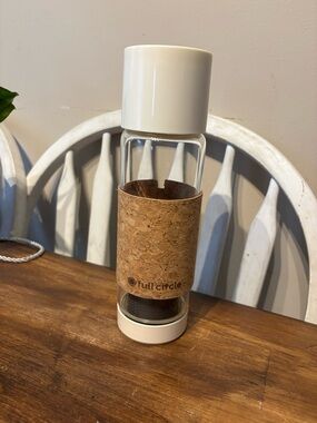Cork Glass Water Bottle - White Cap